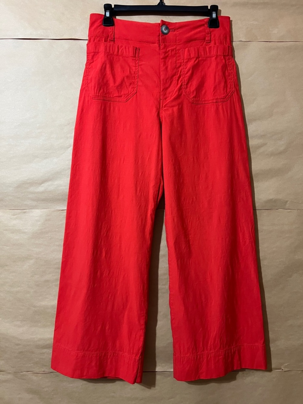 Anthropologie | Maeve The Colette Pants Linen Blend Wide Leg Red Size 26